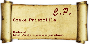 Czeke Priszcilla névjegykártya